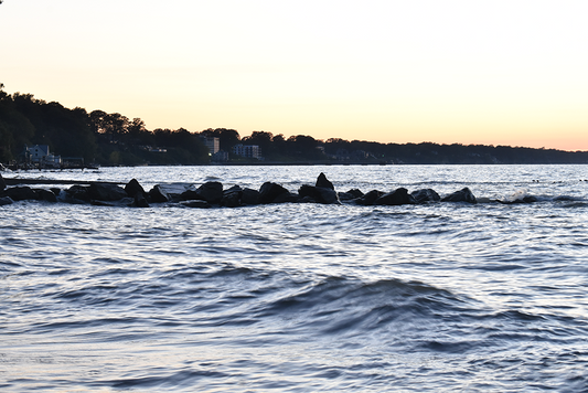 Morning shot of beach and rocks