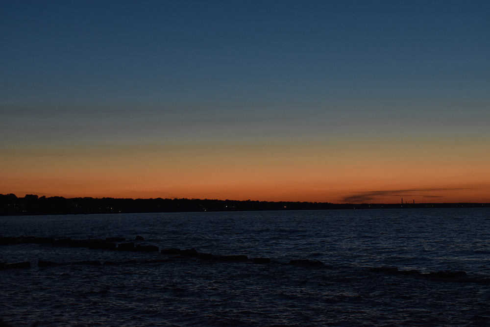 Night view of sky and beach