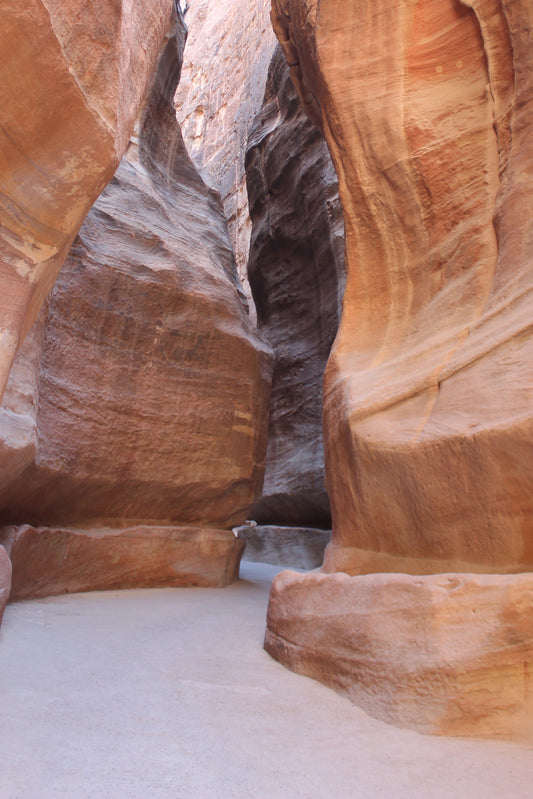 Narrow Aisle In Petra Mountain